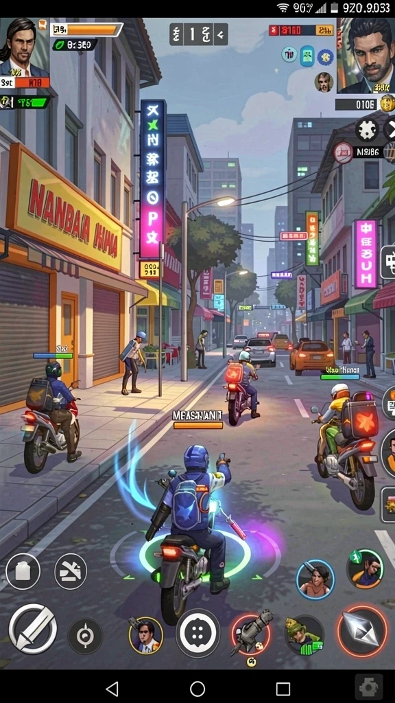 Tampilan awal game dengan karakter penuh warna.