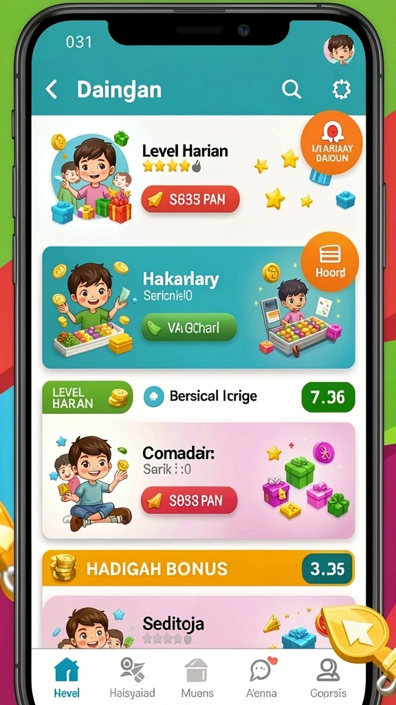 Fitur permainan yang beragam dan mudah diakses.