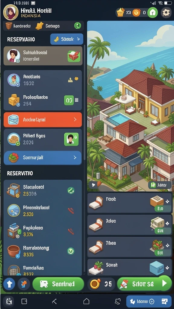 Menu permainan yang mudah dinavigasi.