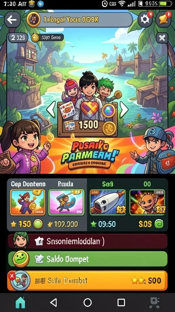 Tangkapan layar kedua menunjukkan fitur multiplayer dengan teman-teman.